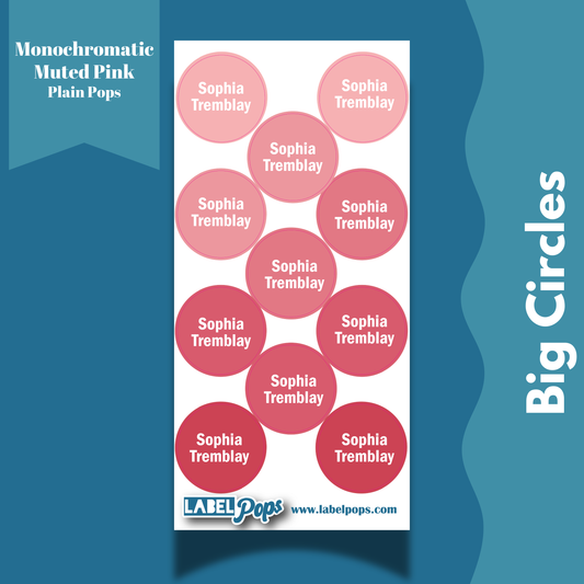 Large Circles - Monochromatic Muted Pink