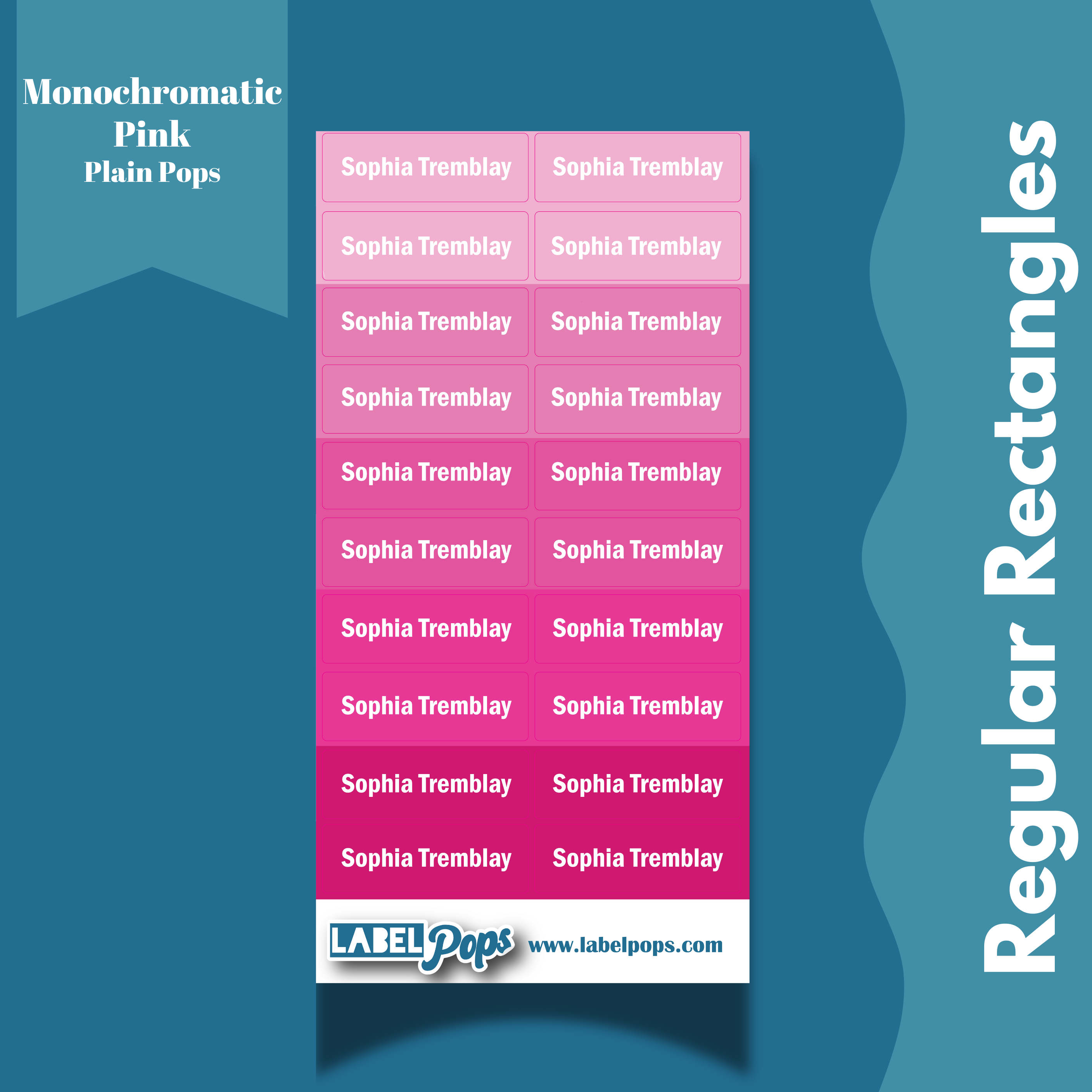 Regular Rectangles - Monochromatic Bright Pink – Label Pops