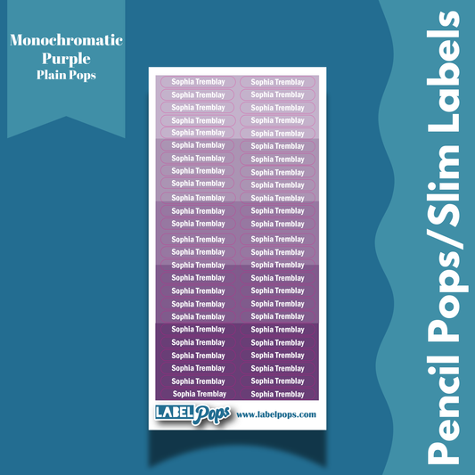 Pencil Pops/Slim Labels - Monochromatic Purple