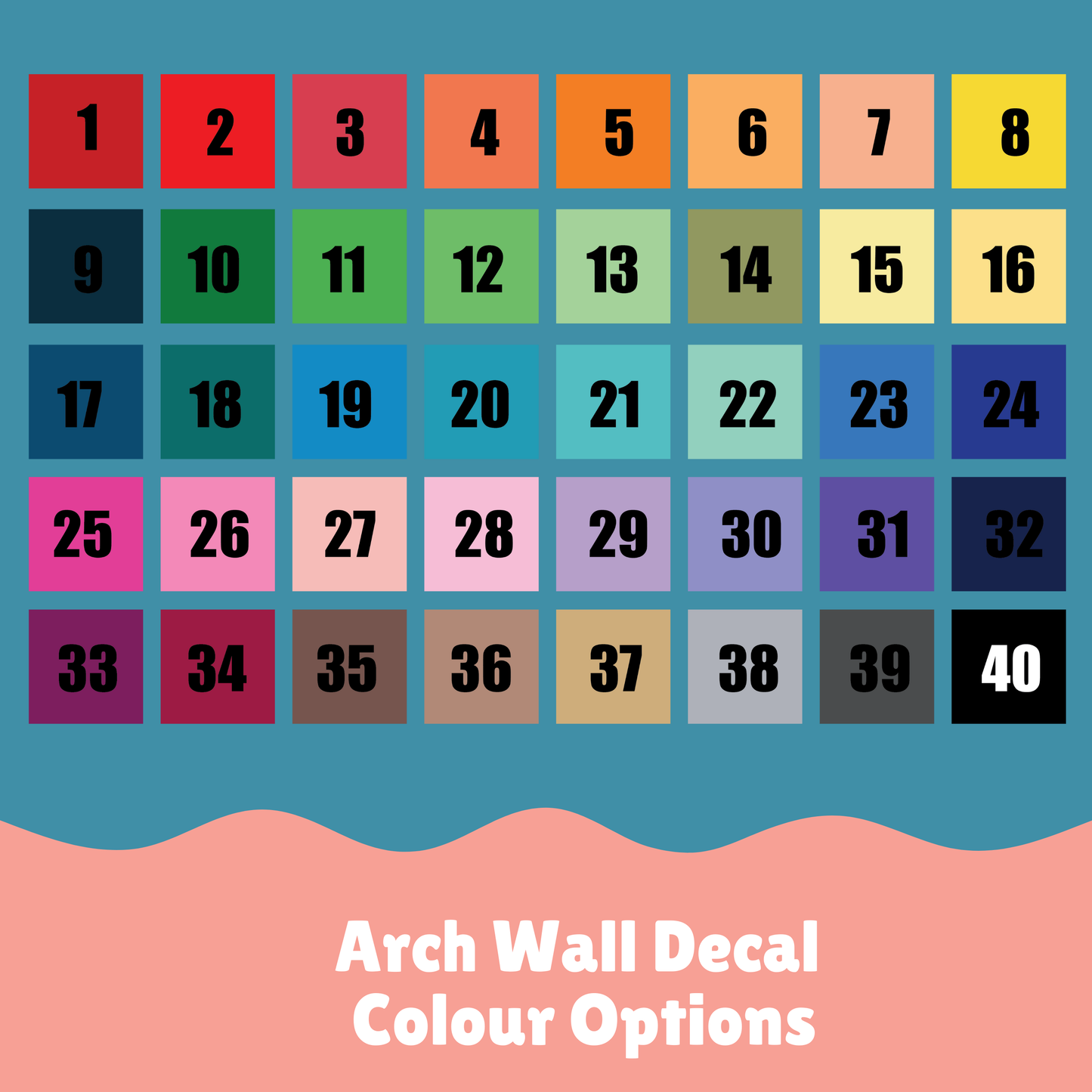 Arch Wall Decal/Wall Sticker - 40 Colour Options - 24" x 36"