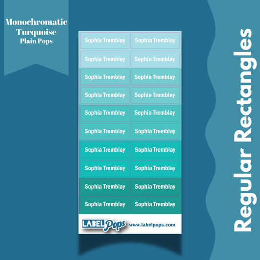 Regular Rectangles - Monochromatic Aqua/Turquoise