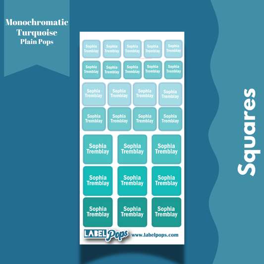 Squares - Monochromatic Aqua/Turquoise