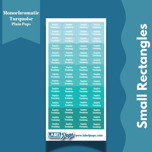 Small Rectangles - Monochromatic Aqua/Turquoise