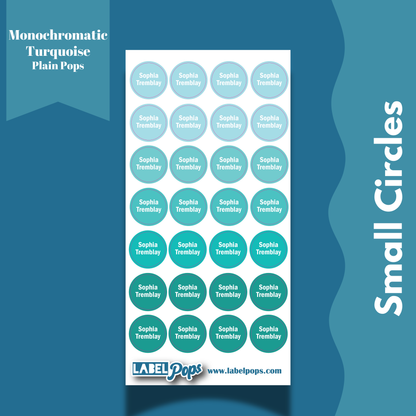 Small Circles - Monochromatic Aqua/Turquoise