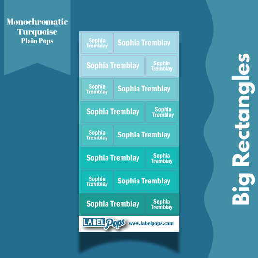 Large Rectangles - Monochromatic Aqua/Turquoise