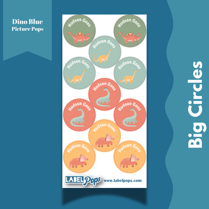 Large Circles - Dino Blue