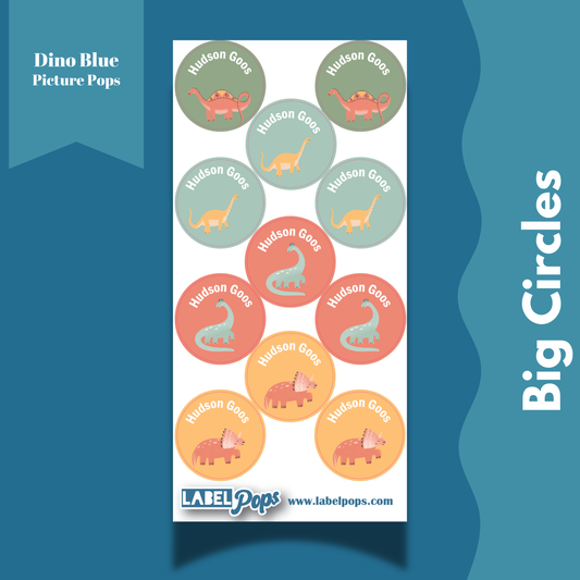 Large Circles - Dino Blue