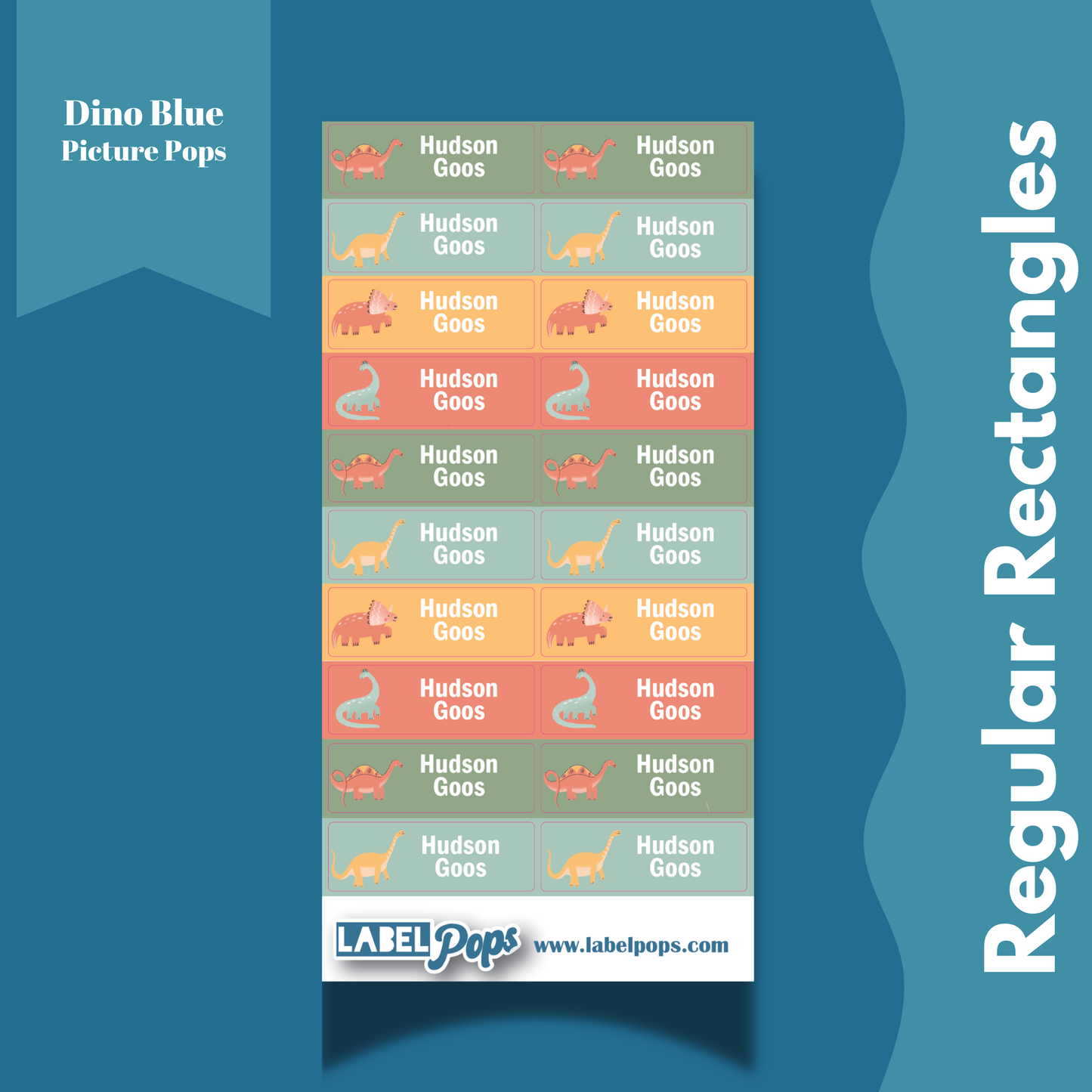Regular Rectangles - Dino Blue