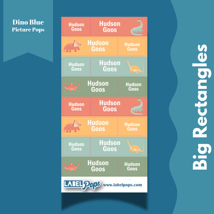Large Rectangles - Dino Blue