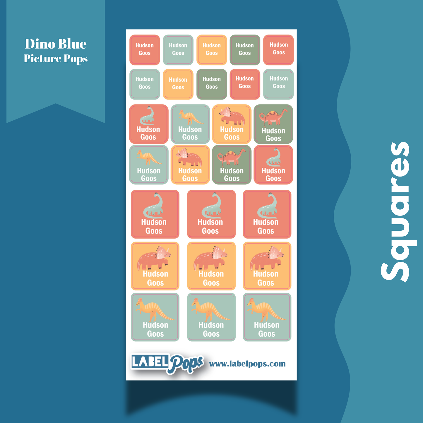 Squares - Dino Blue