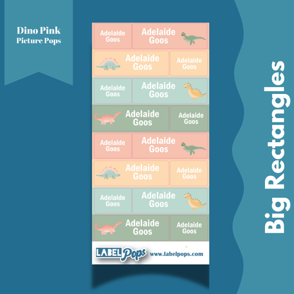 Large Rectangles - Dino Pink
