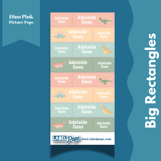 Large Rectangles - Dino Pink