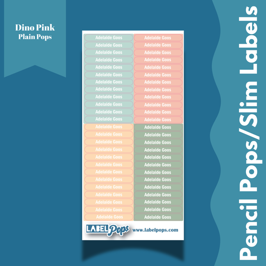 Pencil Pops/Slim Labels - Dino Pink Colours