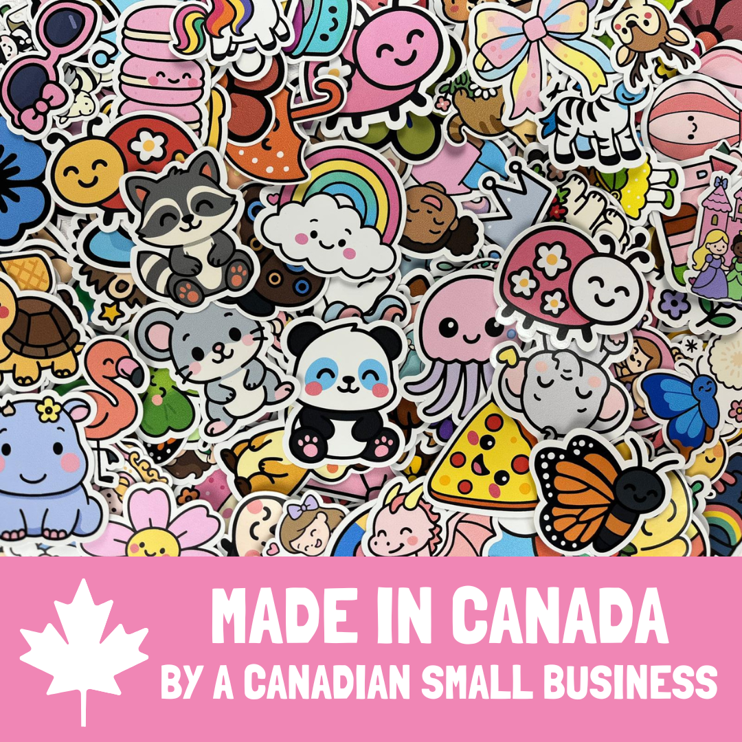 200 piece pack, Cute, Pretty and Playful Waterproof Vinyl Sticker Decals