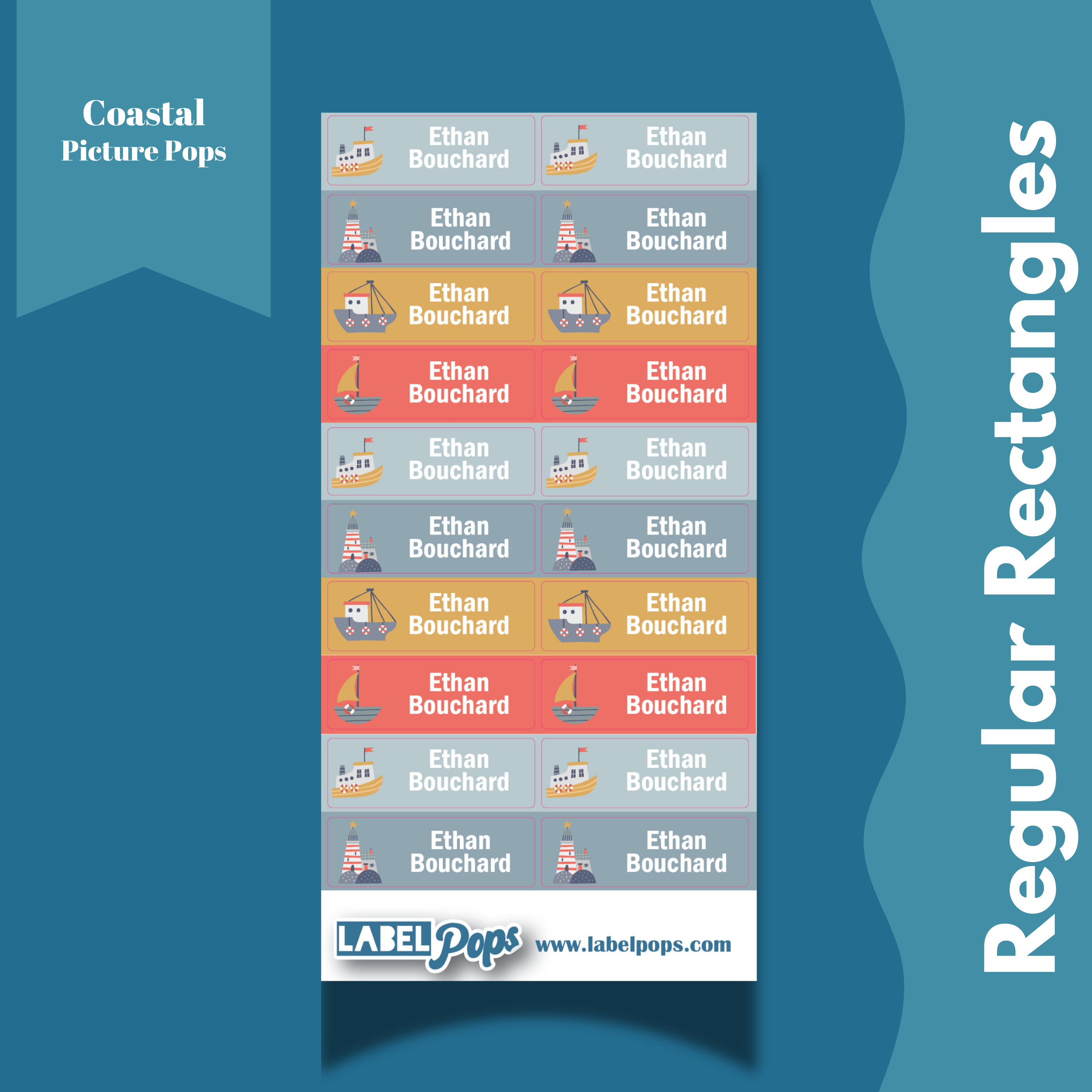 Regular Label Regular Rectangles - Coastal – Label Pops