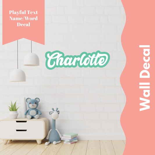 Playful Font - Name Wall Decal/Word Wall Decal (120cm/47.2in wide)
