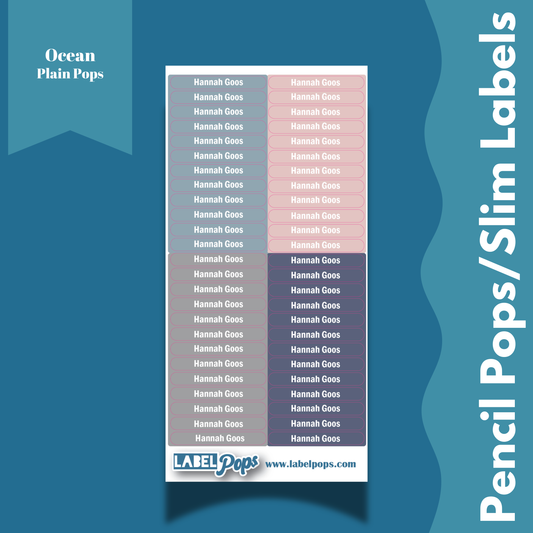 Pencil Pops/Slim Labels - Ocean Colour