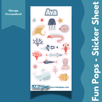 Personalized Sticker Sheet - Ocean