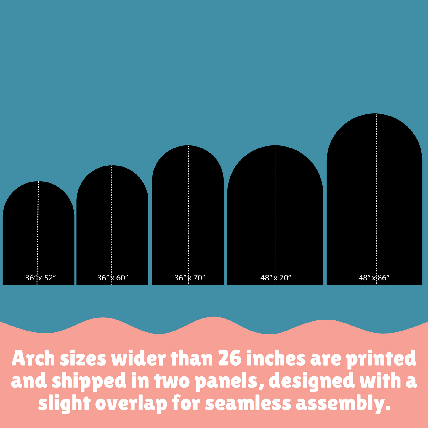 Arch Wall Decal/Wall Sticker - 40 Colour Options - 48" x 70"
